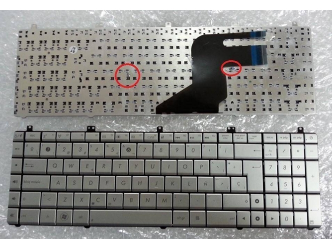 Teclado para Portátil Asus N55 N57 N55S N55Sf N55Sl N75 N75Sf N75Sl N75S N75Y Plateado