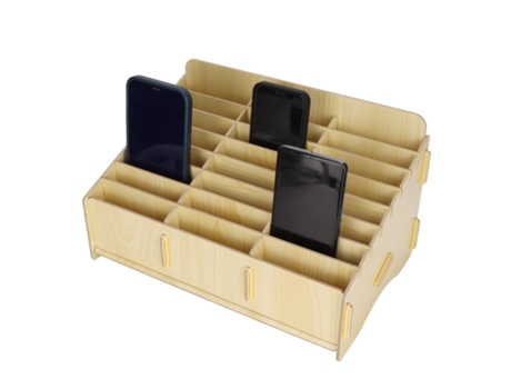 NA Organizador de escritorio soporte de control remoto de madera con cajón  largo Oficina almacenamiento de papelería y organizador de clasificación