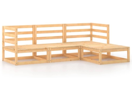 Conjunto 4 de muebles de jardín VIDAXL madera maciza de pino