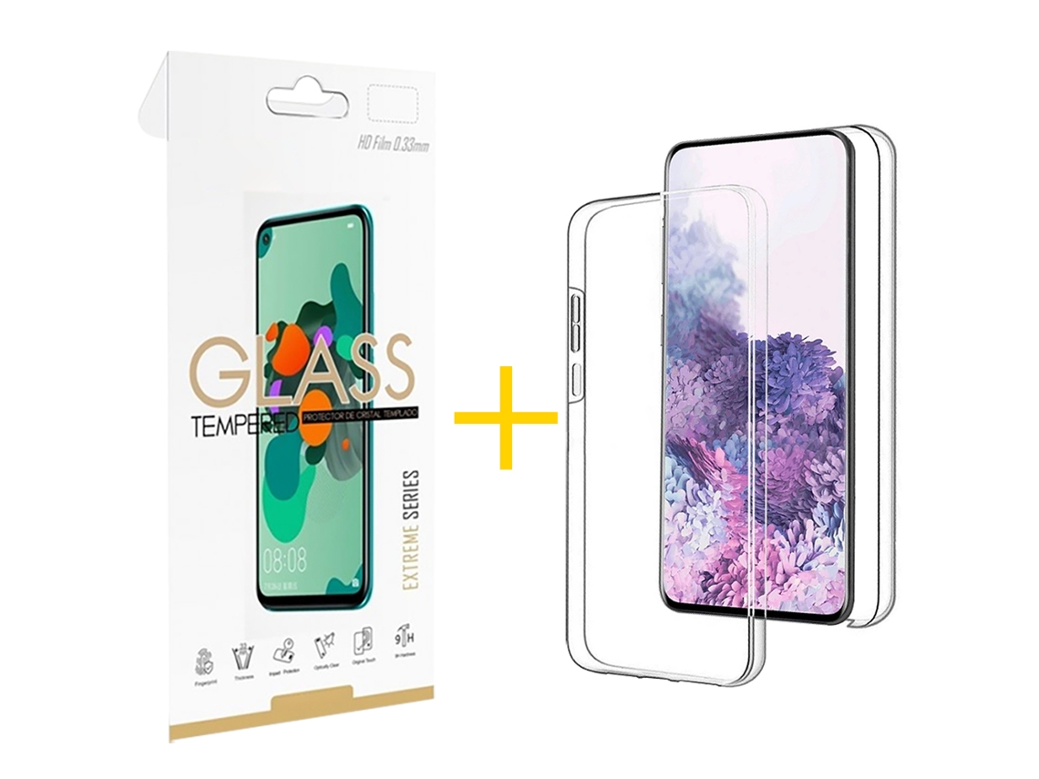 Pack 1 X Película de Vidrio Templado 2.5D + Funda GANDY por TCL 406 Dupla 360º Incoloro Clear