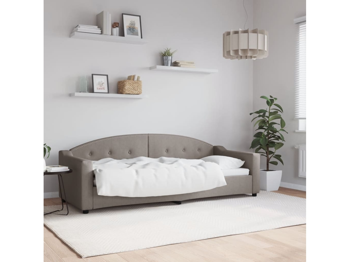 Sofá Cama Sin Colchón Tela Gris Taupe 80x200 Cm