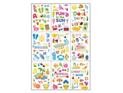 Pegatinas de ventana de verano, decoración de helados, playa, panal, flotador, gafas, para casa y fiestas infantiles Kofihety