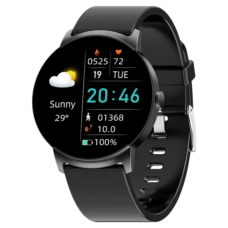 Smartwatch MDUG com Tela HD de 1,32 Polegadas, Saúde e Fitness, Preto