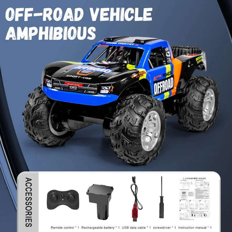 (azul) Coche De Control Remoto 4x4 Aleación Hummer Jeep 2.4g Modelo Todoterreno De Escalada Con Control Remoto