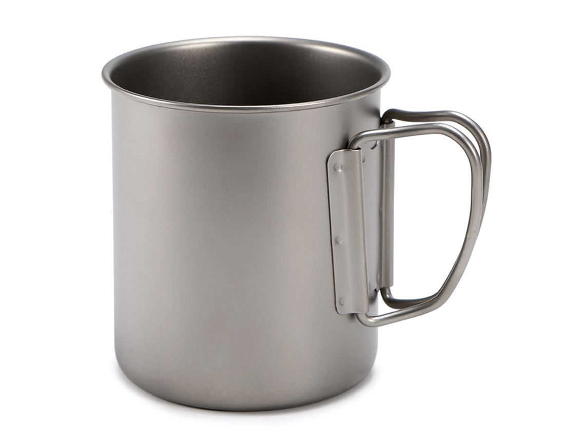 Vaso Ultraligero De Titanio Con Asa Plegable Para Camping Y Actividades Al Aire Libre (300 Ml/400 Ml/450 Ml/750 Ml).