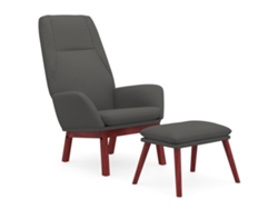 Sillón De Relax Con Reposapiés VIDAXL Gris Tela (70x77x94 cm )