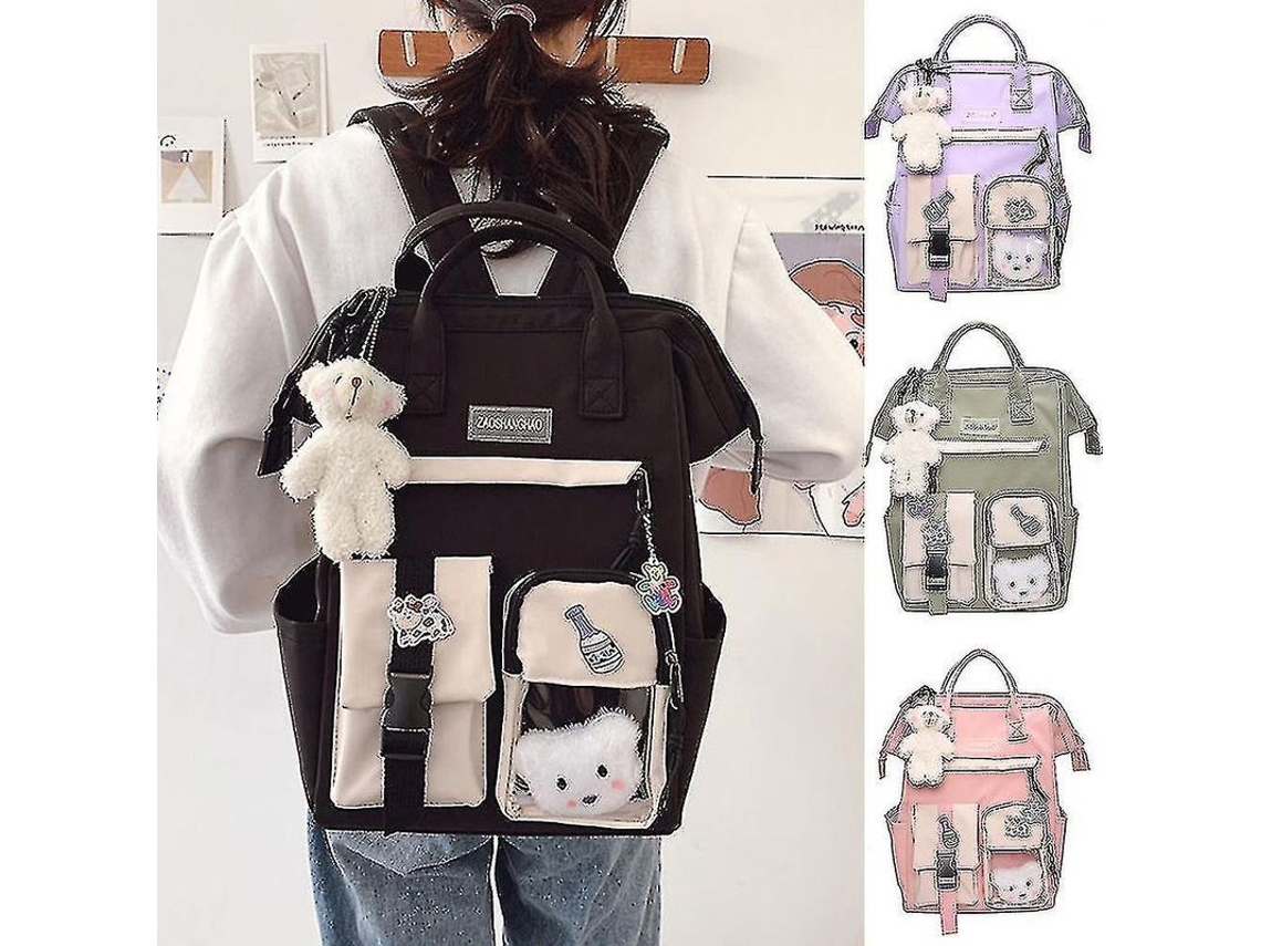 2026-mochila Para Adolescentes Cute Bear Colegio Viajes Casual Regalo Cumpleaños Material Nylon