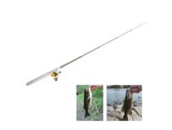 Combo Caña De Pescar Telescópica Mini Portátil Pluma Con Carrete, Linea, Lures Y Anzuelos Jig