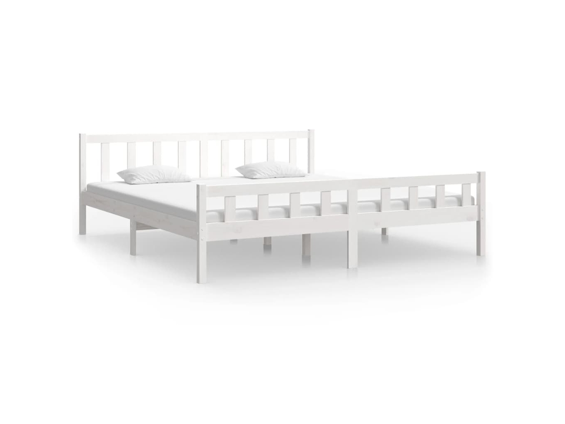 Maison Exclusive - Estructura De Cama Sin Colchón Madera Maciza Blanco 160x200 Cm
