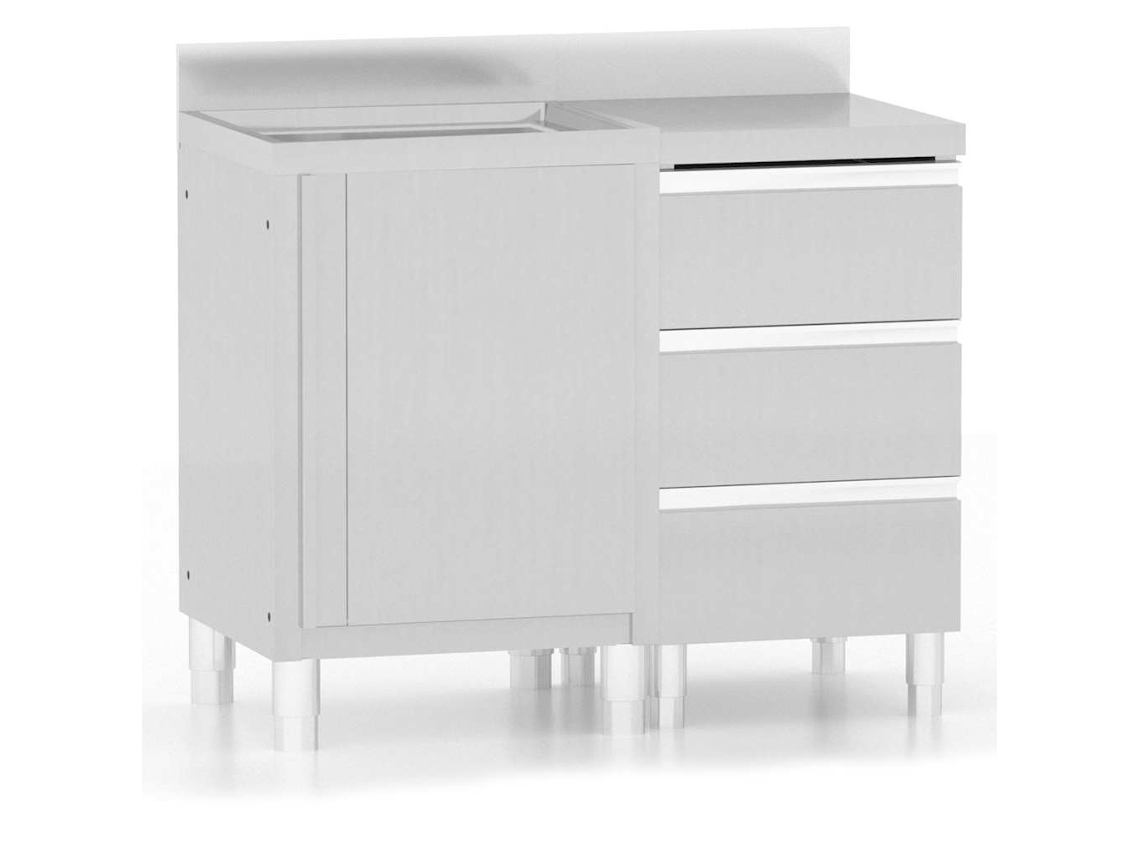 Gabinetes de cocina comerciales MAISON EXCLUSIVE, 2 piezas, acero inoxidable