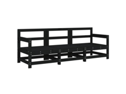 Maison Exclusive - Juego De Muebles De Jardín 3 Pzas Madera Maciza De Pino Negro