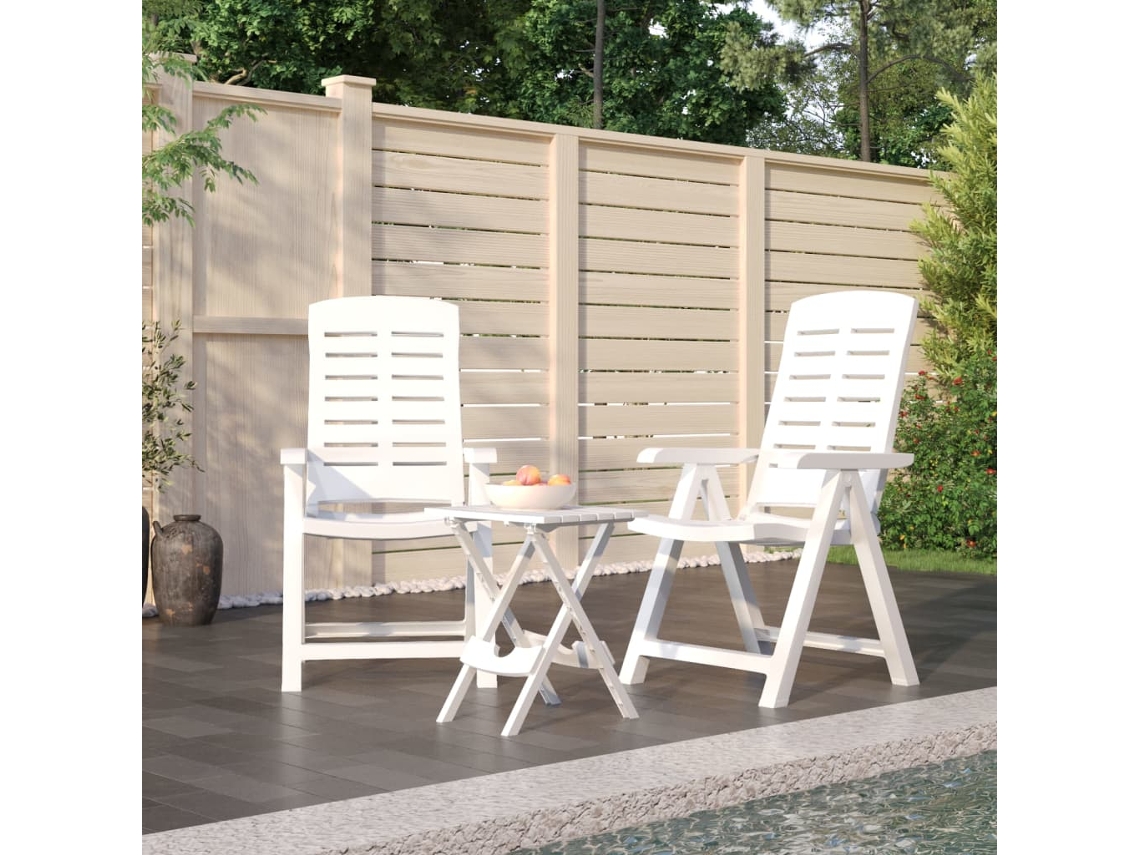 Pcs Conjunto De Jantar Para Jardim Polipropileno Branco Dkd Home Decor