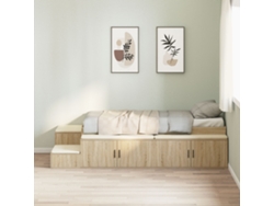 Cama De Almacenamiento Roble Sonoma 80x200 Cm