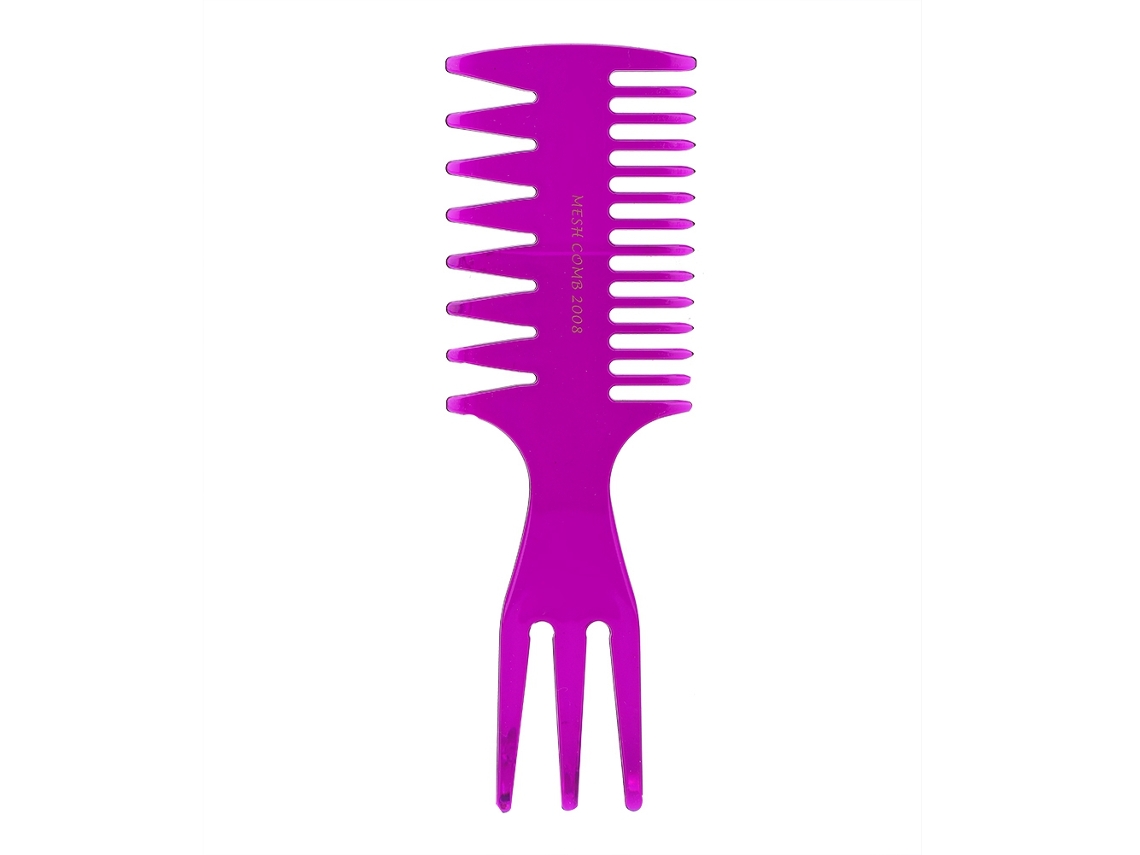 2026 pente de Cabelo Trilateral com Dentes Largos para Penteado com Óleo Brilho Ferramenta Estilo Clássico (roxo)