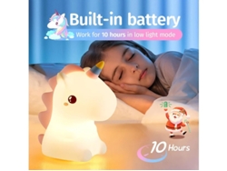 Luces de noche de unicornio para dormitorio de niñas, 16 colores, linda luz de noche para niños, lámpara LED de unicornio recargable, regalos Bestvite