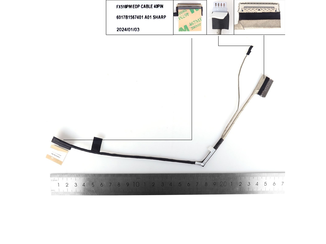 Cable LCD/LED Asus Air2021 Fx516p/pm/pr Tuf516 40 pines 0.5 6017b1567401 Compatible