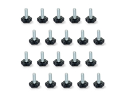 2026-pie De Nivelación De Muebles, Hilo M6x30mm, Pack De 20, Negro/plata