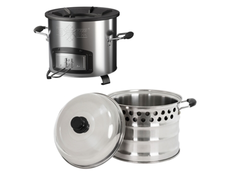 Cocina de camping acero inoxidable con olla de 6,8 litros BBQ#BOSS