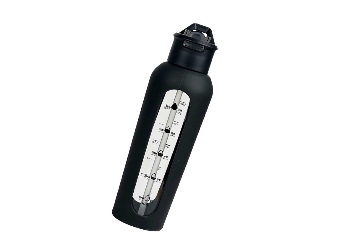 Botella De Agua De Vidrio, Botella Deportiva, Gran Capacidad Con Medidas, Jarra De Agua Rosewell