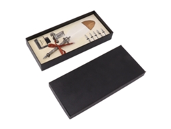 Juego de plumas de pavo real antiguo real Baok-set con 5 plumas intercambiables y tintero para hombres y mujeres.