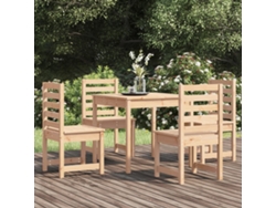 Conjunto 5 Peças Jantar P/ Jardim Madeira De Pinho Maciça Dkd Home Decor