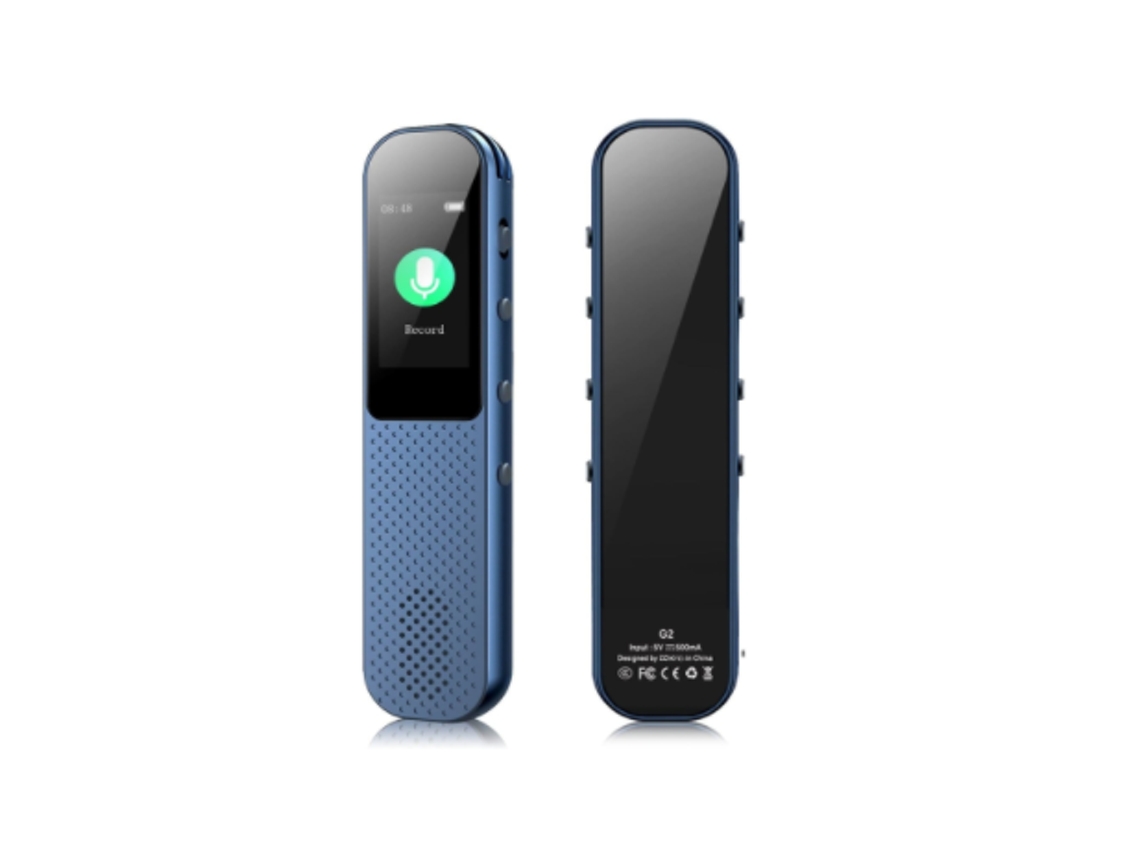 Grabadora de voz digital de 16 GB, 3072 kbps, estéreo HD con función de reproducción para conferencias, reuniones, entrevistas, mini audio, carga USB, MP3 (azul, Yizhood)