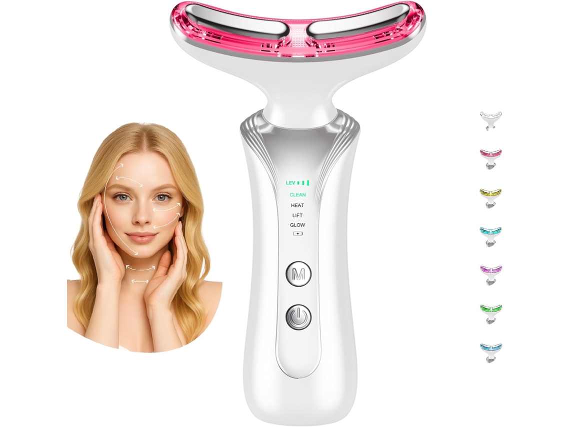 Masajeador facial multifuncional 7 en 1 para rostro y cuello, cuidado de la piel antiarrugas, portátil