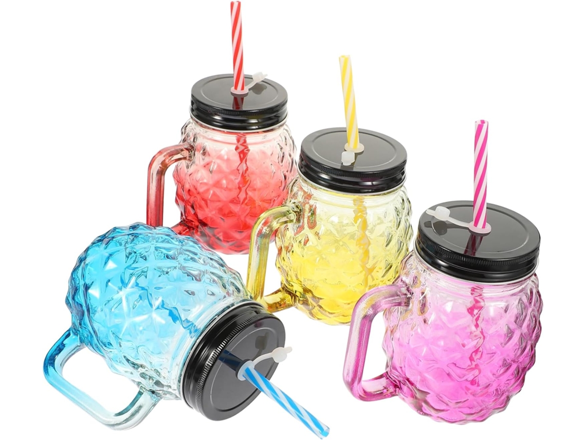 Juego De 4 Vasos Decorativos Con Forma De Piña Para Cócteles, Vino Tinto Y Otras Bebidas.
