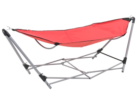 vidaXL Hamaca con soporte plegable rojo