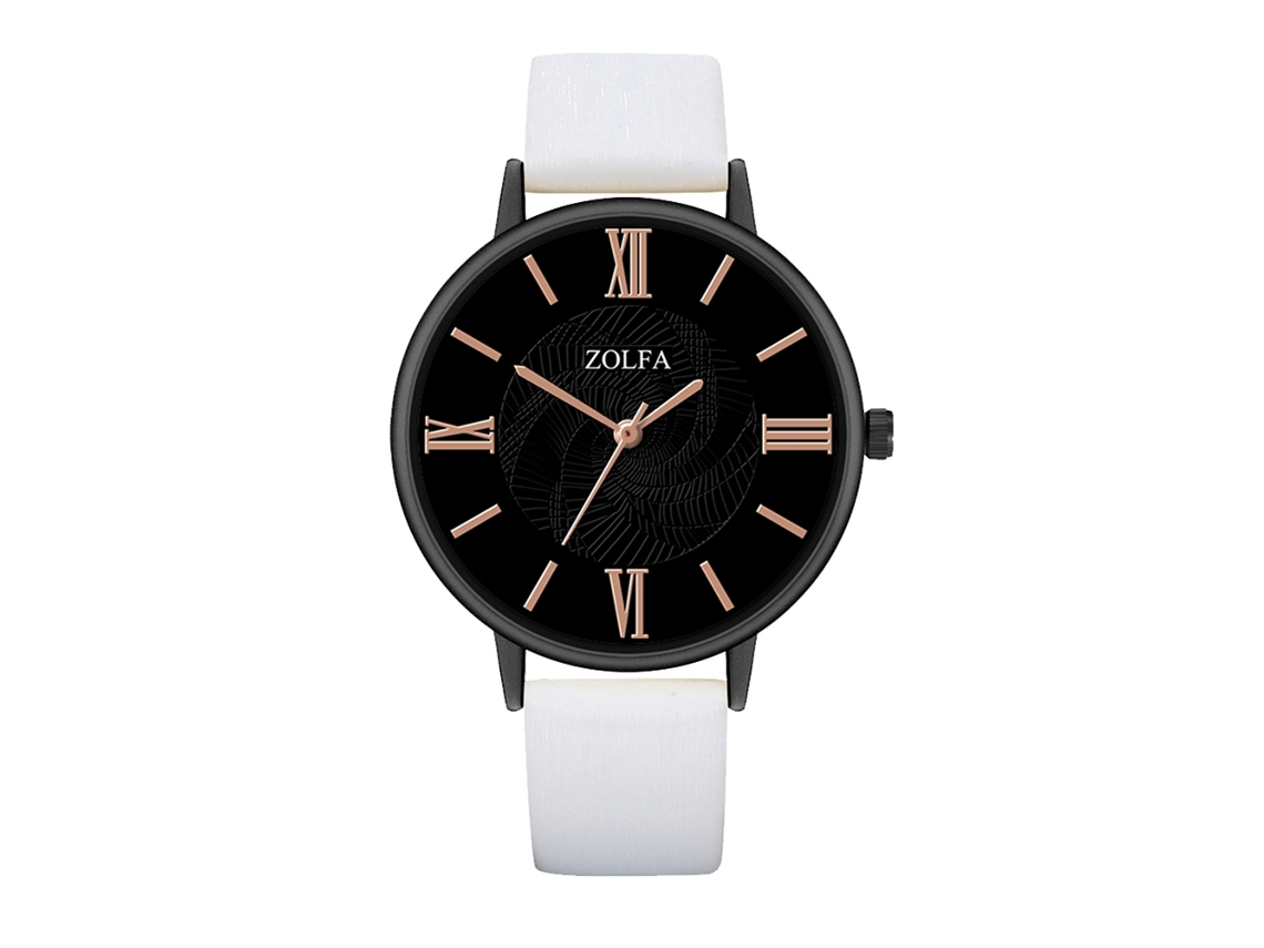 Reloj De Pulsera Moderno Unisex De Cuarzo Blanco Analógico Con Esfera Redonda