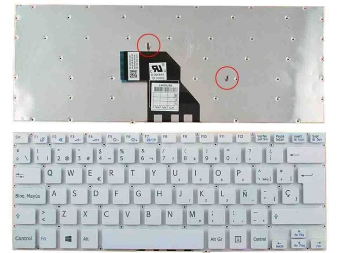 Teclado para Portátil Sony Vaio Svf 14 Blanco Sin Marco Win8