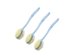 Dan26-3 Pack Cepillos De Ducha Para Espalda De Doble Lado Con Mango Largo Húmedo O Seco