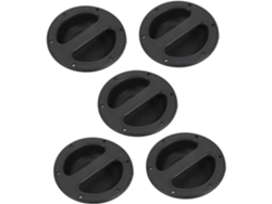 Juego De 5 Piezas De Asas Redondas Empotrables De Abs Negro Para Altavoces