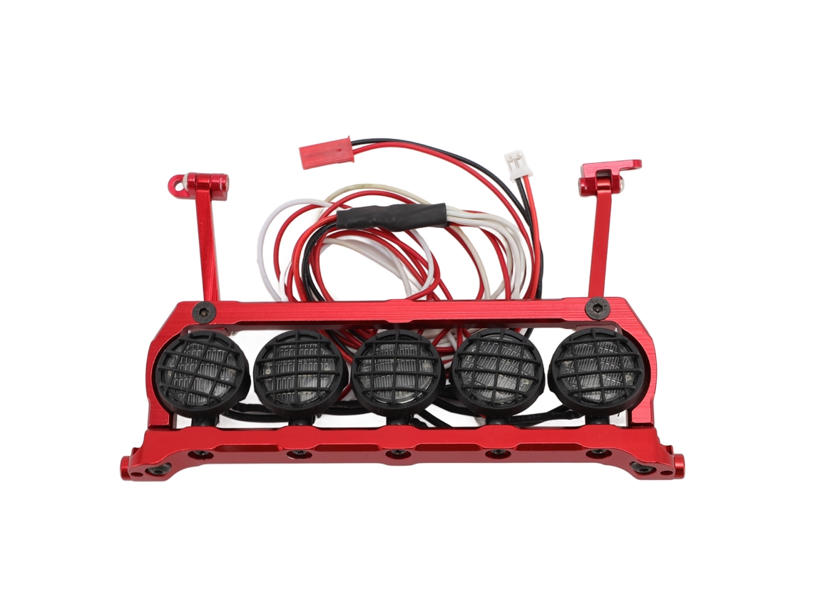 Ymsl Barra De Luces Techos Rc Para Exo 1/10 Crawler Aluminio Cnc Led Foco Techo 5 Luces Blancas Interfaz Ph2.0 Jst Hxl