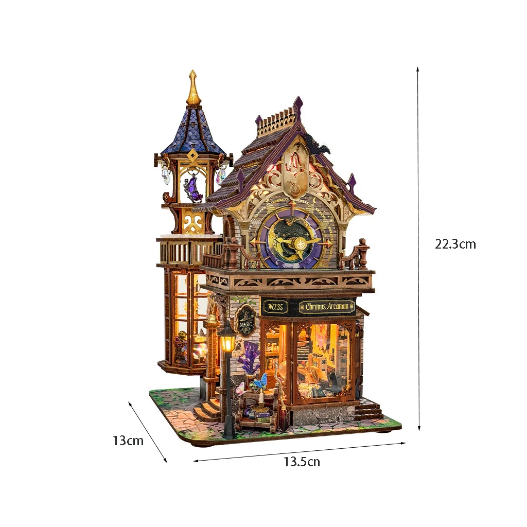 Kit De Bricolaje Para Casa De Muñecas De Madera 3d - Modelo En Miniatura "club Del Tiempo Mágico"