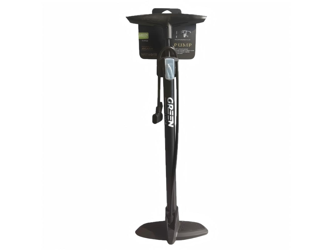 Bomba de pie manual básica para bicicletas y balones con asas suaves. Ideal para inflar fácilmente en casa o de viaje. Tienda PAPRIKA