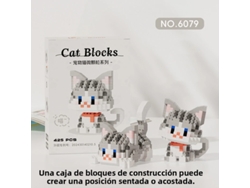 (estilo 3) Juguete De Bloques De Construcción Con Diseño De Vaca, Degradado Plateado Y Gato Naranja Miau Miau