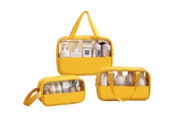 Set de 3 Bolsas Transparentes e Impermeables, Organizador Multifuncional, Estampado de Cuadros NEVEANCE