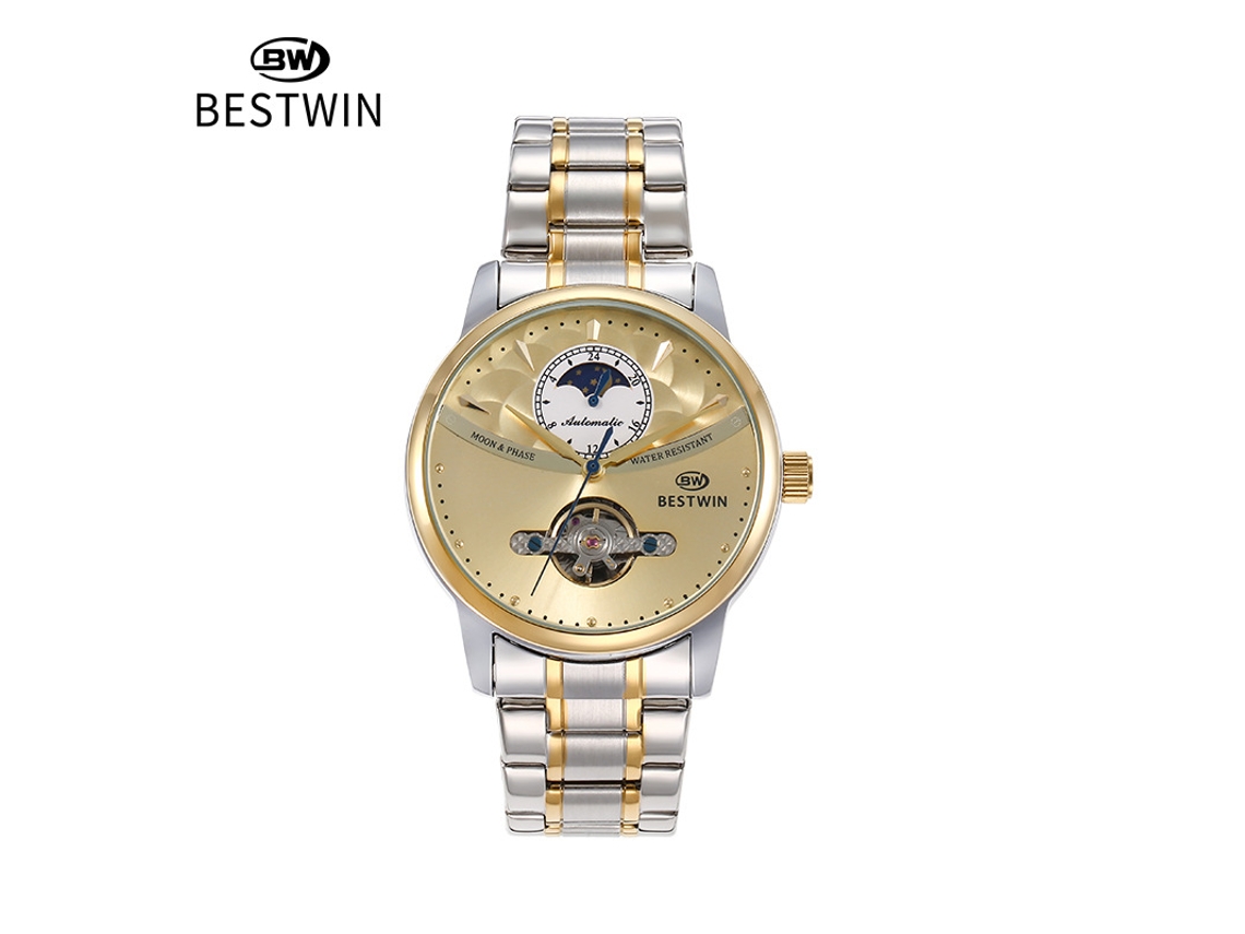 Reloj Mecánico Esqueleto Para Hombre (bicolor)