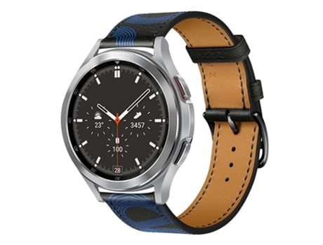 Correa universal de nailon para reloj inteligente de 22 mm (cuero negro)
