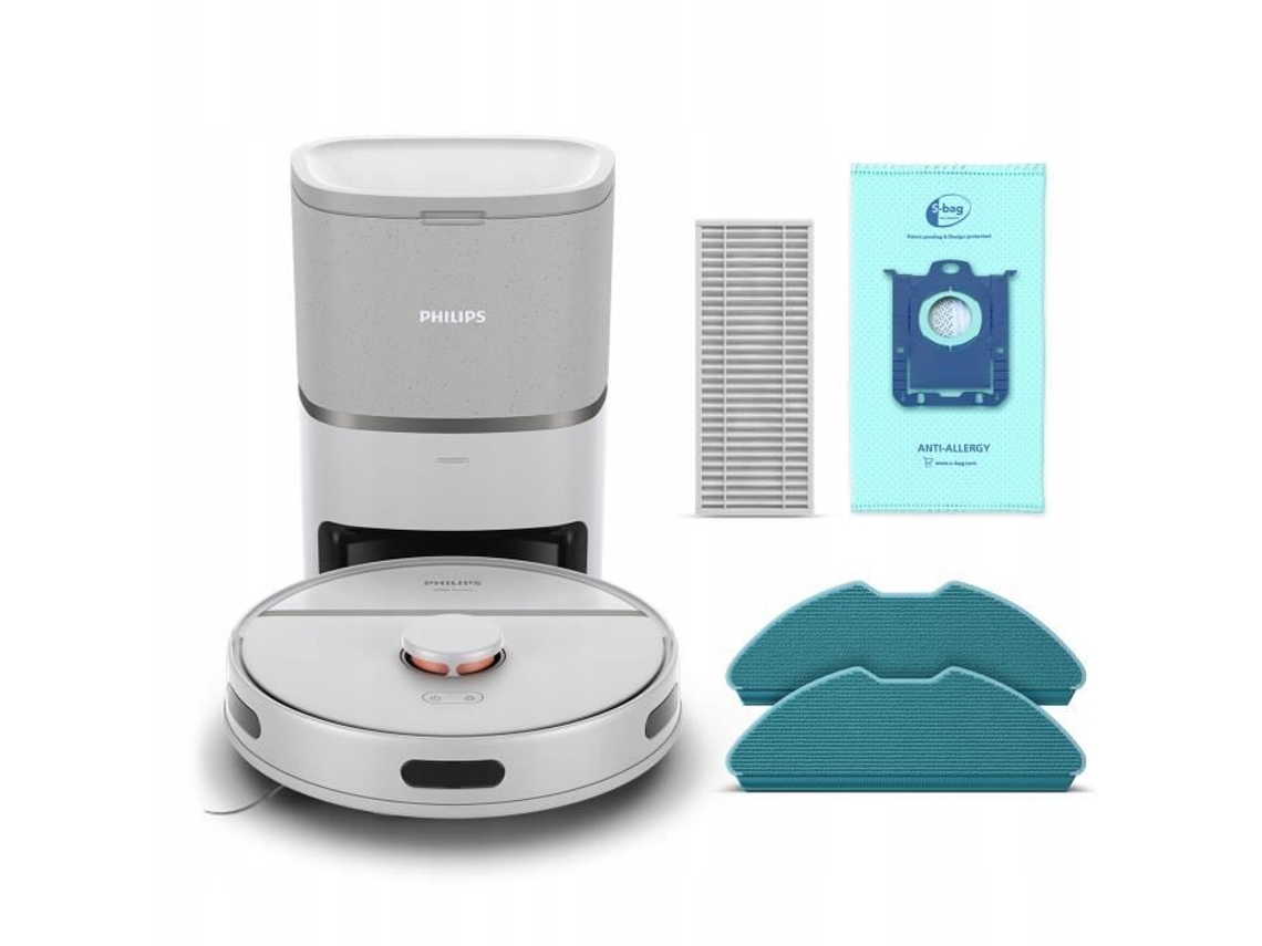 Homerun Series 3000 Aqua Robot Aspiradora, Autolimpiante, Hasta 200 Minutos, 4 Modos, Blanco Philips (XU3110/02)