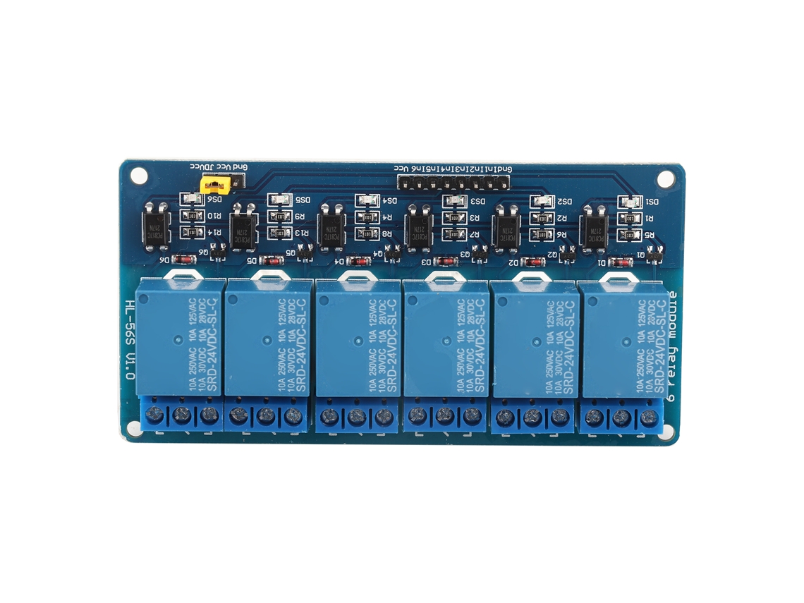 Módulo De Relé De 6 Canales Con Optoacoplador Trigger De Nivel Bajo 24v