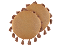 Juego de cojines decorativos BELIANI Madia de Algodón Naranja 45x45x10