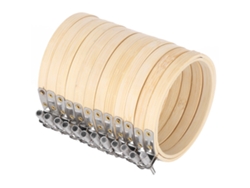 12 aros de bordado de bambú ajustables de 9 cm/3,5 pulgadas, herramienta de costura artesanal