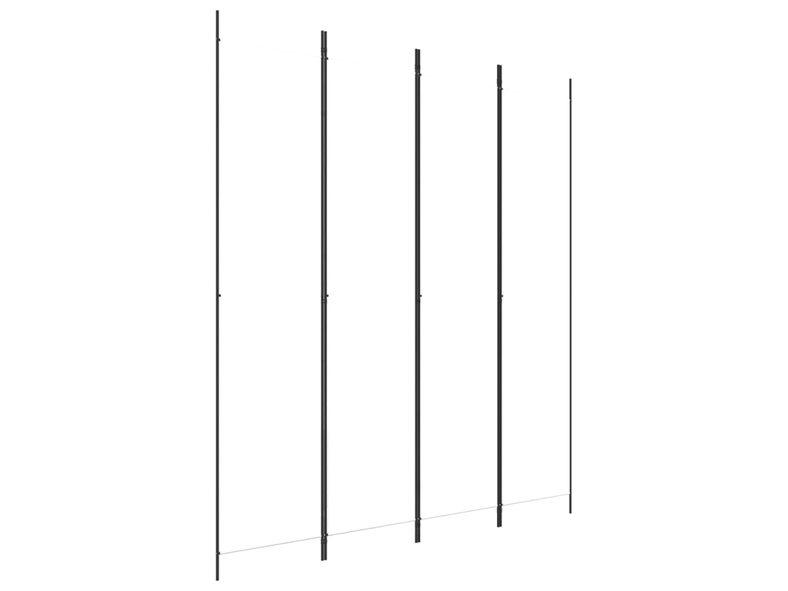 Biombo separador de ambientes, 4 paneles, 200 x 220 cm, tela blanca y planchado, Dec030840
