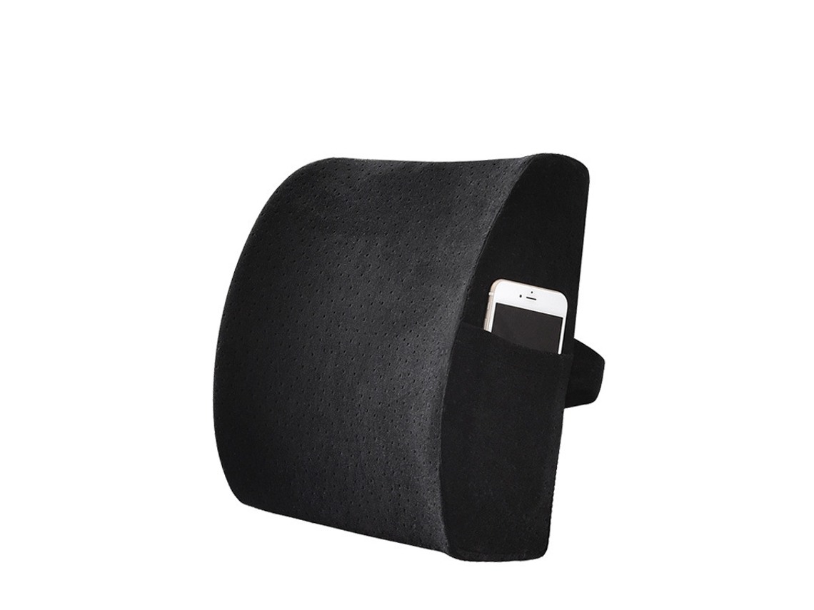 Almohada De Espuma Viscoelástica Para Soporte Lumbar Para Silla De Oficina O Coche, Alivia El Dolor Lumbar, Negro Gertiz