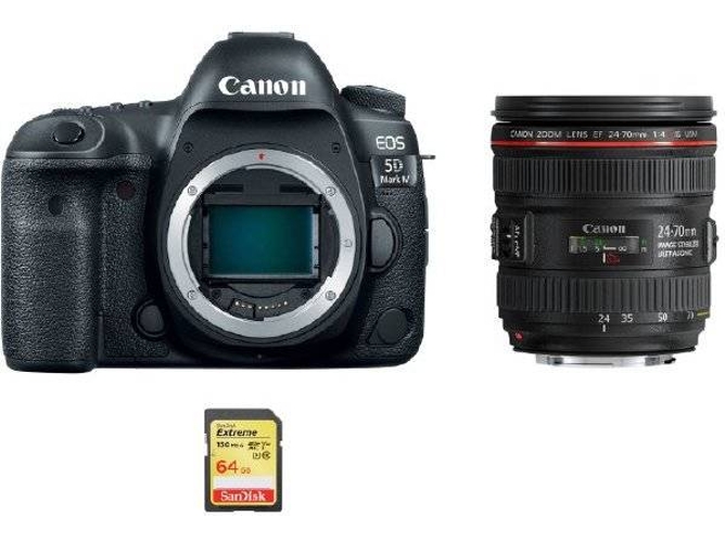 Kit Cámara Réflex CANON EOS 5D IV EF 24-70mm F4L IS USM + SD 64GB