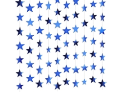 Guirnalda De Estrellas Azules De 40 Metros Para Decoración De Fiestas Con Papel Brillante, Banderín Temático Estrellas