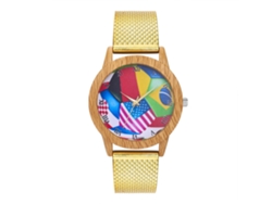 Reloj De Pulsera Analógico De Cuarzo De Aleación Para Hombre Y Mujer, Estilo Moderno T104-f, Dorado.