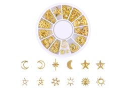 Especial De Navidad: Tachuelas Doradas, Tachuelas De Aleación Metálica, Diseños De Uñas Con Conchas Marinas Y Estrellas De Mar.
